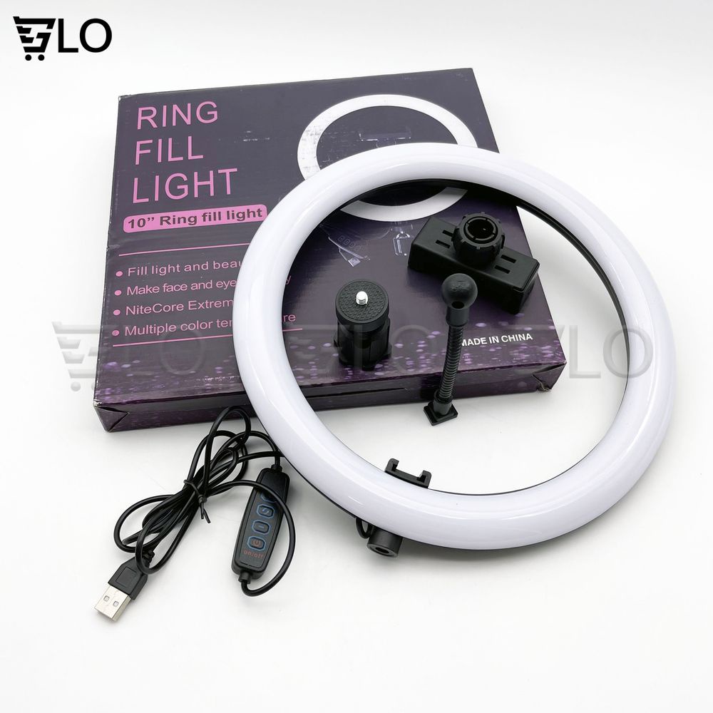 Đèn Livestream 26cm-33cm Full Bộ Gồm Chân Đèn Và Giá Đỡ Điện Thoại, Hỗ Trợ Bán Hàng, Make Up, Nối Mi