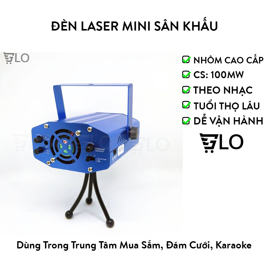 Đèn Laser Mini Sân Khấu, Vũ Trường, Trang Trí Phòng Karaoke Cảm Biến Theo Nhạc
