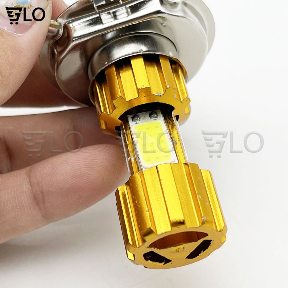 Đèn Led Pha Xe Máy 3 Mặt 3 Chấu Siêu Sáng Chân H4 Thông Dụng Cho Exceiter, Wave 110, Wave S, Future, Airblade