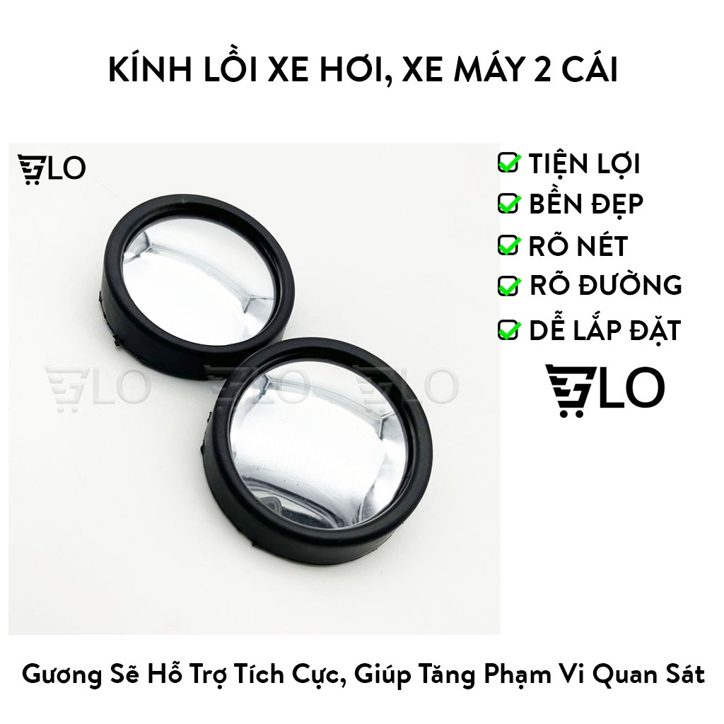 Kính Lồi Xe Hơi, Xe Máy, Gương Cầu Lồi Vĩ 2 Cái
