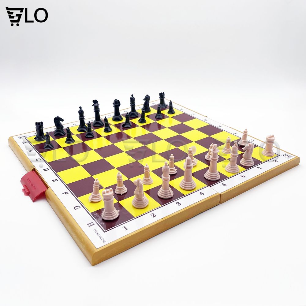 Bộ Cờ Vua Cỡ Lớn Chuẩn Quốc Tế Hộp Nhựa Xếp Gọn Kích Thước 42x42cm