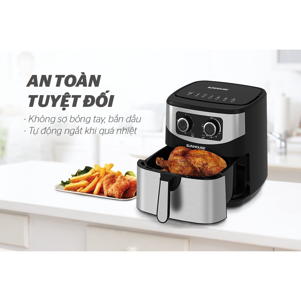 Nồi chiên không dầu Sunhouse 9 lít SHD4035 - Model mới 4.2022 - Bảo hành chính hãng 12 tháng toàn quốc