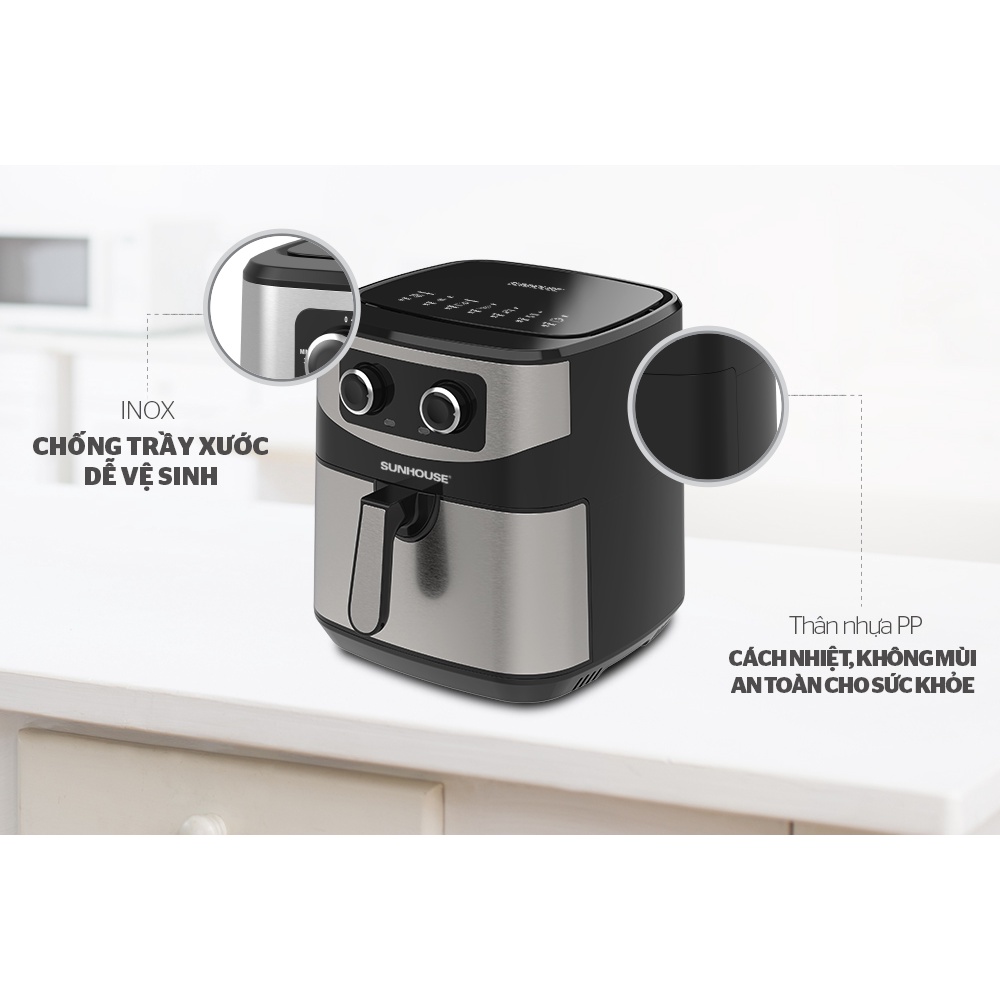 Nồi chiên không dầu Sunhouse 9 lít SHD4035 - Model mới 4.2022 - Bảo hành chính hãng 12 tháng toàn quốc