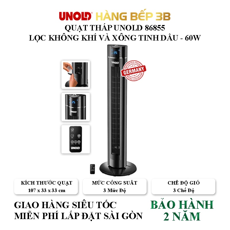 Quạt tháp Unold Skyline 86855 60W - Hàng Bếp 3B - Hàng chính hãng