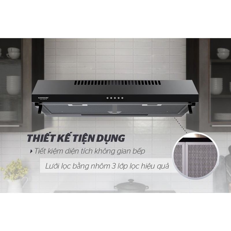 Máy hút mùi Sunhouse SHB6118I/SHB6118B độ ồn thấp - Hàng Bếp 3B
