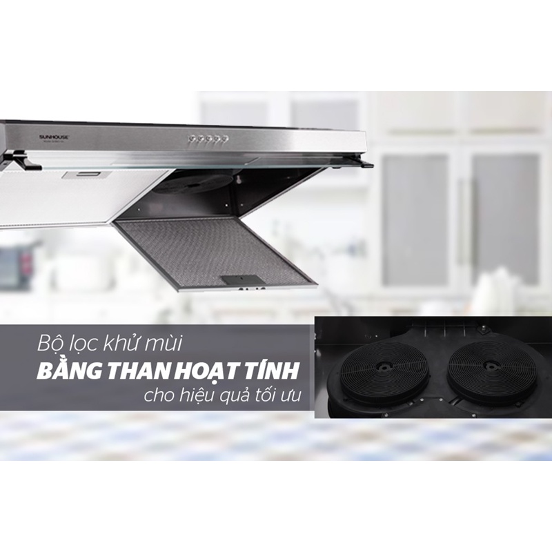 Máy hút mùi Sunhouse SHB6118I/SHB6118B độ ồn thấp - Hàng Bếp 3B