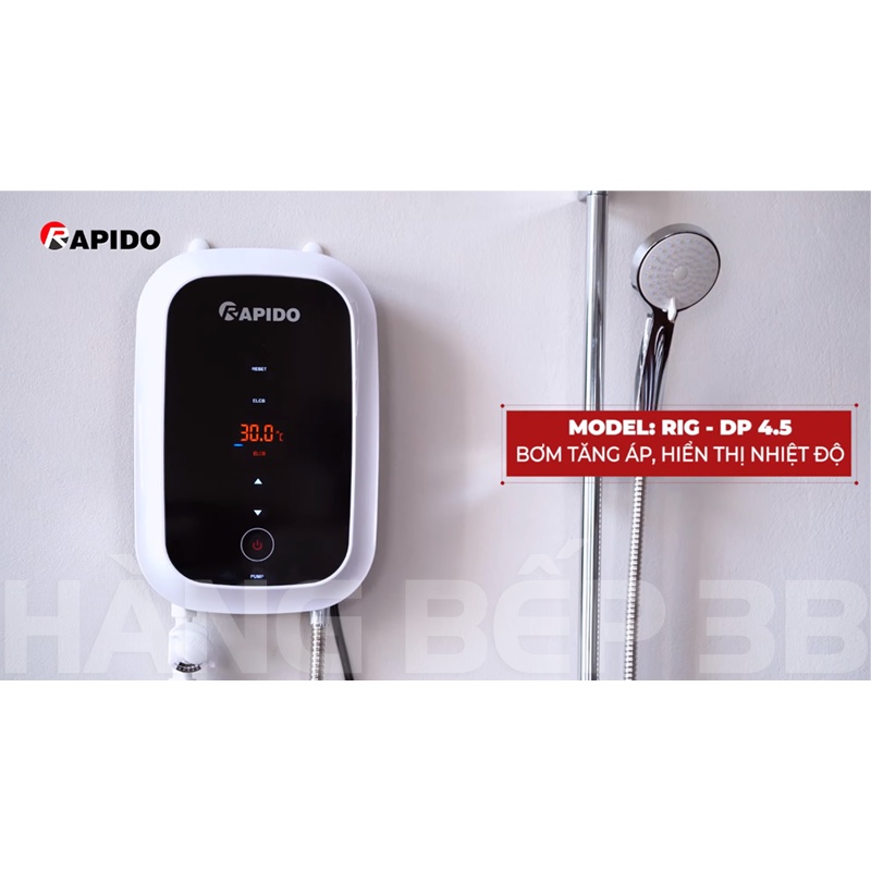 Máy nước nóng trực tiếp Rapido Stern RIG-DP 4.5 - Kèm vòi sen cao cấp - Hàng Bếp 3B