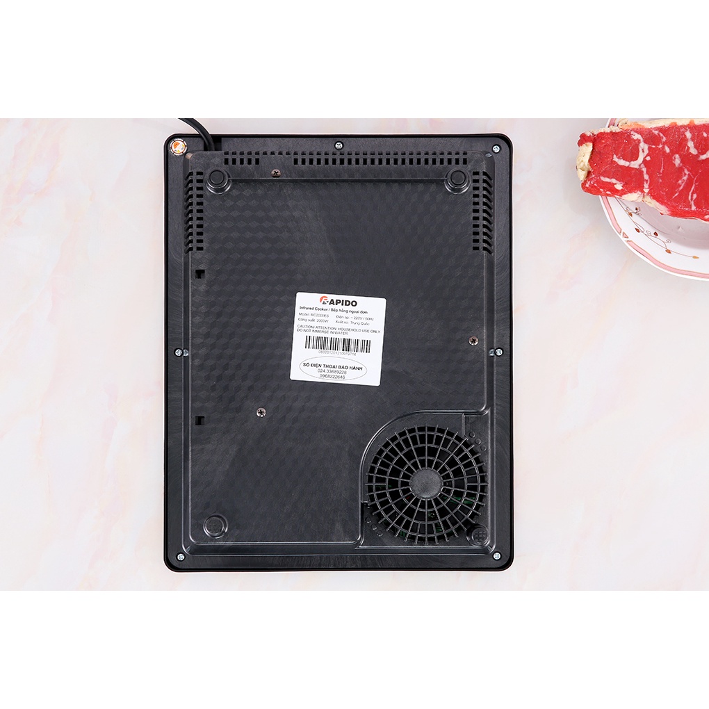 Bếp hồng ngoại cảm ứng 2000W Rapido RC2000ES - Thương hiệu Đức - Không kén nồi, chảo - Hàng Bếp 3B