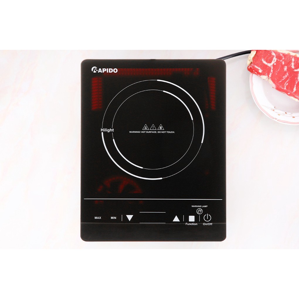 Bếp hồng ngoại cảm ứng 2000W Rapido RC2000ES - Thương hiệu Đức - Không kén nồi, chảo - Hàng Bếp 3B