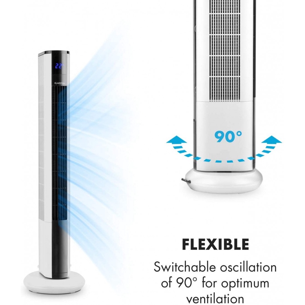 Quạt tháp Klarstein Skyscraper 3G Turmventilator màu trắng/xám/đen - Nhập khẩu từ Đức - Hàng Bếp 3B
