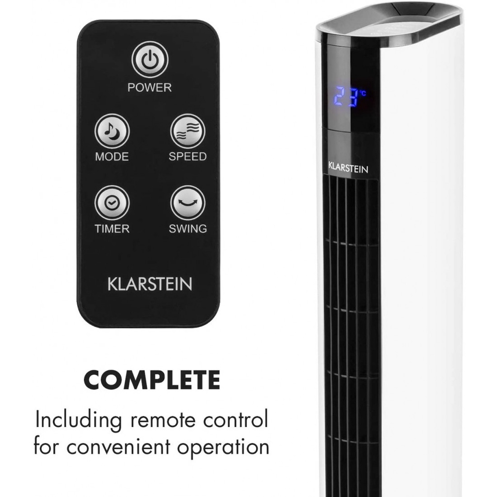 Quạt tháp Klarstein Skyscraper 3G Turmventilator màu trắng/xám/đen - Nhập khẩu từ Đức - Hàng Bếp 3B