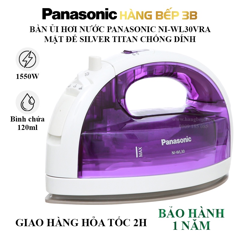 Bàn ủi hơi nước Panasonic NI-WL30VRA - Bàn ủi không dây - Hàng Bếp 3B