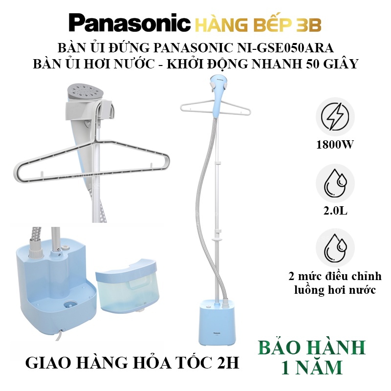 Bàn ủi hơi nước cầm tay dạng đứng Panasonic NI-GSE050ARA - Ủi đồ ngay trên móc treo - Hàng mới 100% - Hàng Bếp 3B