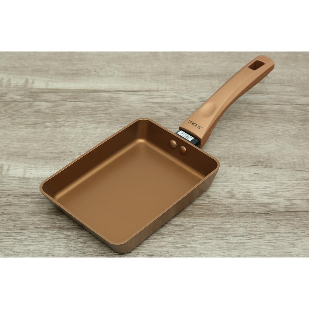 Chảo chiên vuông 18cm Visions VS-EP18-AB/JP - Chảo chống dính - DÙNG ĐƯỢC BẾP TỪ - Hàng Bếp 3B