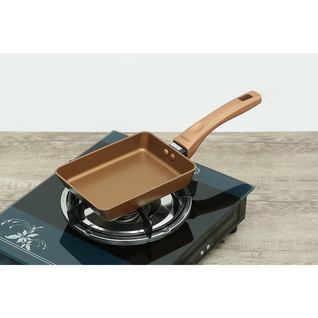 Chảo chiên vuông 18cm Visions VS-EP18-AB/JP - Chảo chống dính - DÙNG ĐƯỢC BẾP TỪ - Hàng Bếp 3B