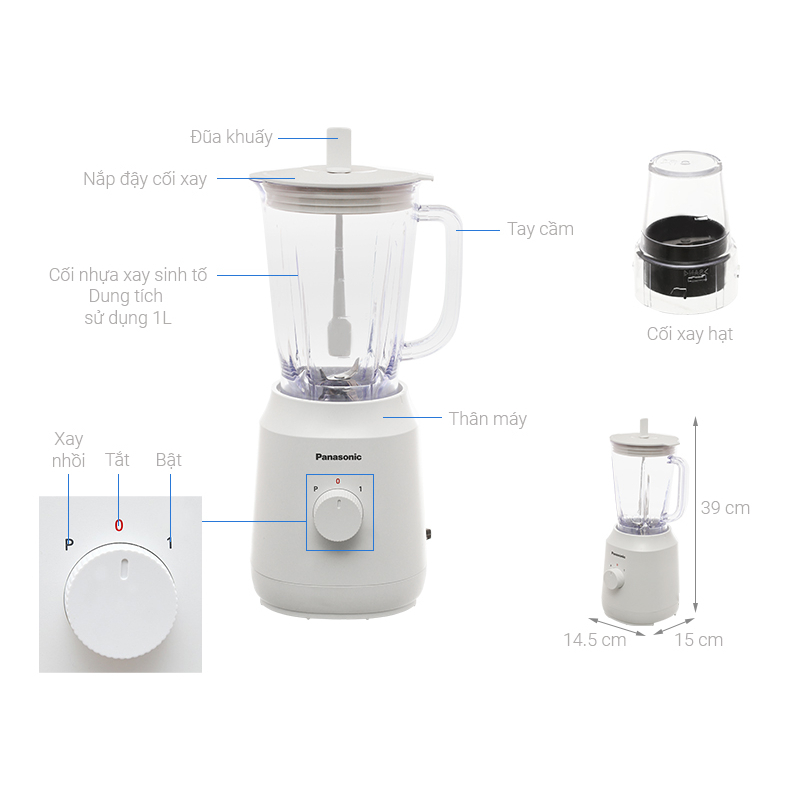 Máy xay sinh tố đa năng Panasonic MX-EX1011WRA - 2 cối - Chính hãng phân phối