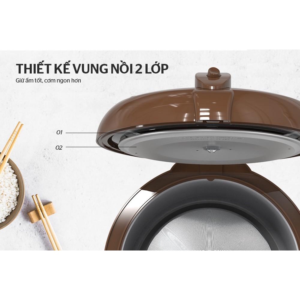 Nồi cơm điện 1.8 lít Sunhouse SHD8623 - Đổi mới 7 ngày - Hàng Bếp 3B