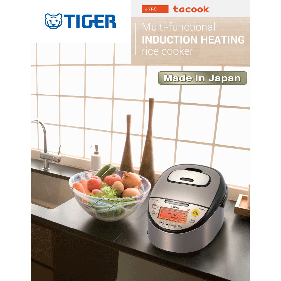 Nồi cơm điện tử cao tần Tiger 1.0 lít JKT-S10W - Hàng chính hãng 220V