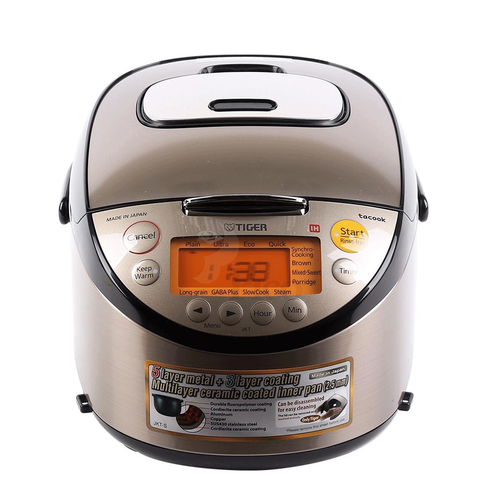 Nồi cơm điện tử cao tần Tiger 1.0 lít JKT-S10W - Hàng chính hãng 220V