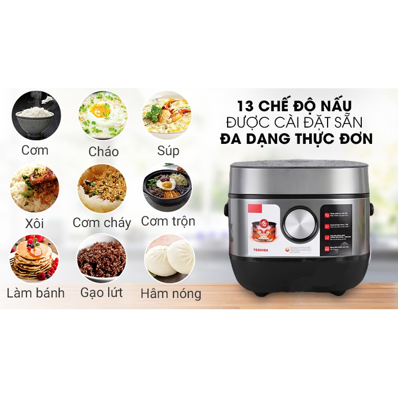 Nồi cơm điện tử cao tần cảm ứng Toshiba 1.8 lít RC-18IP1PV / 1 lít RC-10IP1PV [MIỄN PHÍ GIAO HÀNG TPHCM]