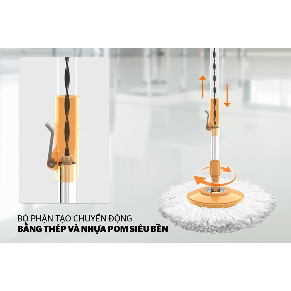 Bông lau nhà Microfiber xoay 360 độ Sunhouse KS-CO350M
