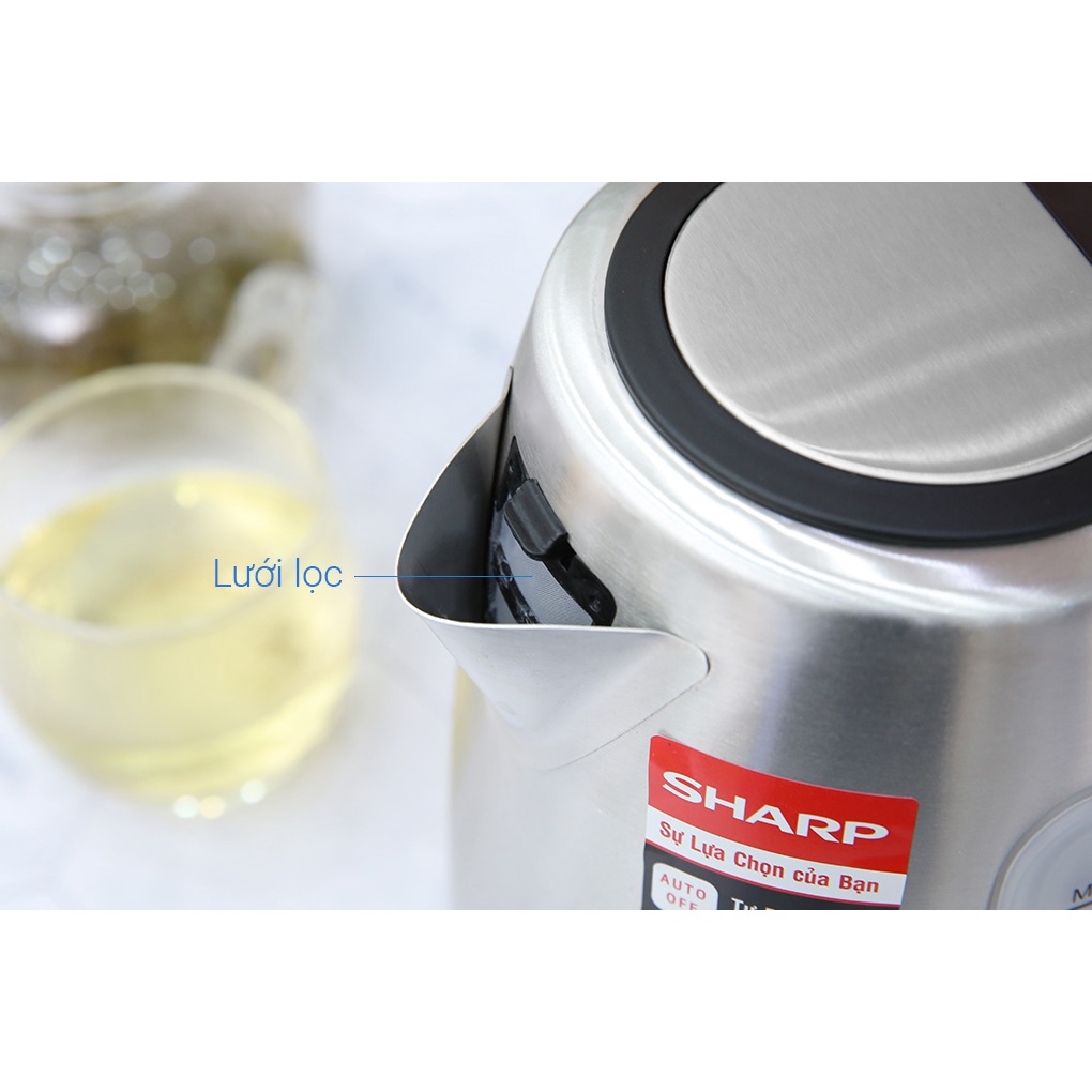 Bình đun siêu tốc Sharp 1.5 lít EKJ-15EVS-ST - Bảo hành chính hãng 12 tháng toàn quốc