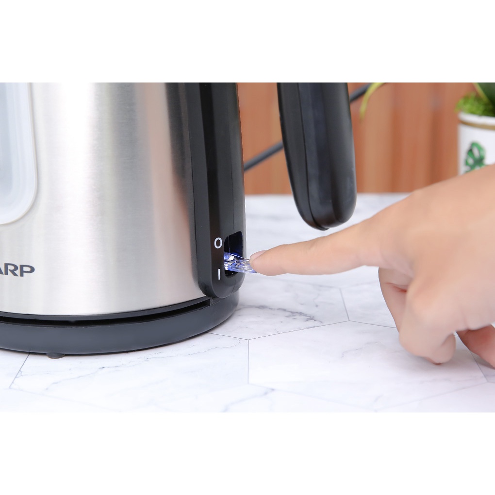 Bình đun siêu tốc Sharp 1.5 lít EKJ-15EVS-ST - Bảo hành chính hãng 12 tháng toàn quốc