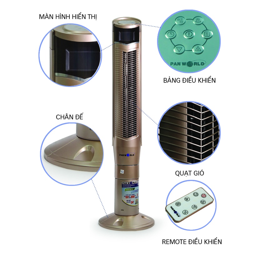 Quạt tháp Panworld PW-059 - Bảo hành chính hãng 24 tháng - Thương hiệu Thái Lan