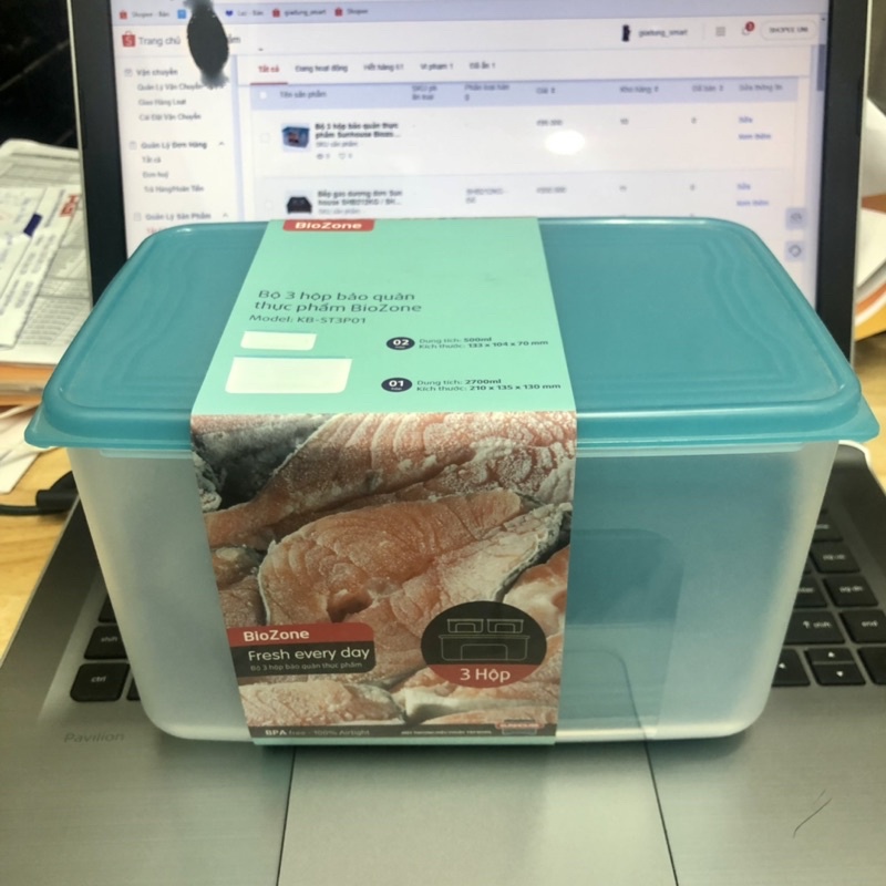 Bộ 3 hộp bảo quản thực phẩm Sunhouse Biozone KB-ST3P01 - Nhựa sạch PP nguyên sinh từ Hàn Quốc