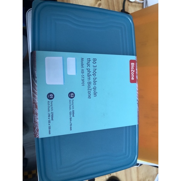 Bộ 3 hộp bảo quản thực phẩm Sunhouse Biozone KB-ST3P01 - Nhựa sạch PP nguyên sinh từ Hàn Quốc