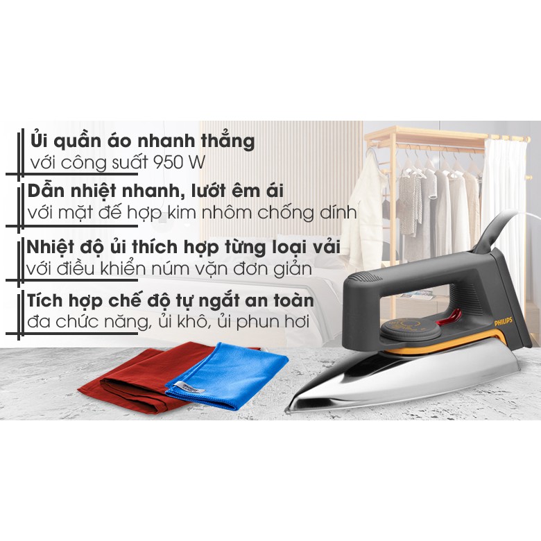 Bàn ủi khô Philips HD1172 - Bảo hành chính hãng 24 tháng