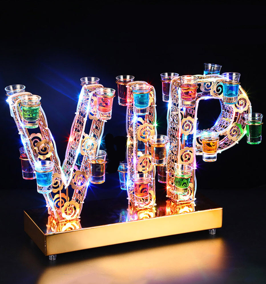 Giá đựng ly rượu tây có đèn led VIP 24 shot cho Bar, Nhà hàng OEM MS1808