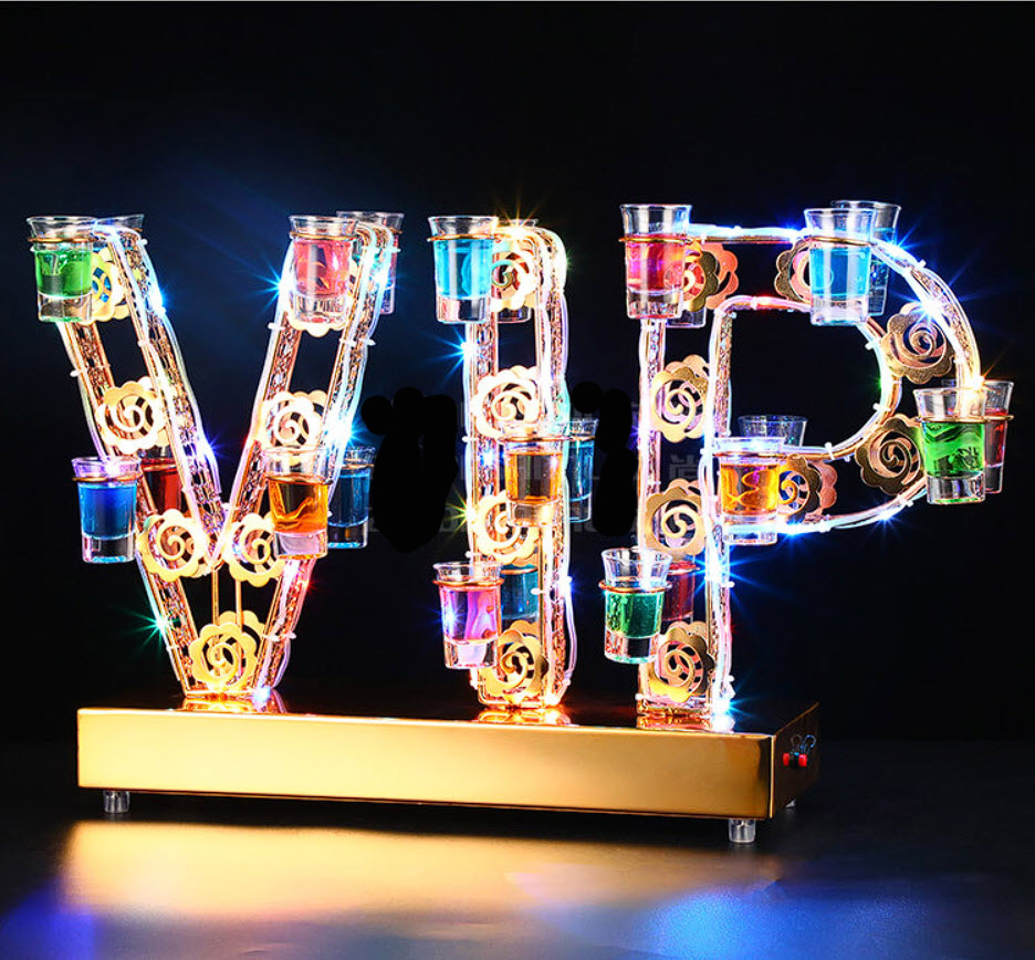 Giá đựng ly rượu tây có đèn led VIP 24 shot cho Bar, Nhà hàng OEM MS1808