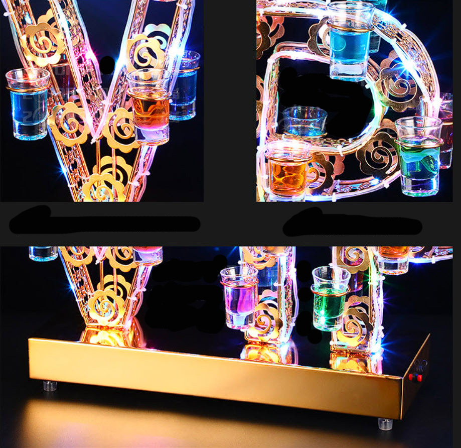 Giá đựng ly rượu tây có đèn led VIP 24 shot cho Bar, Nhà hàng OEM MS1808
