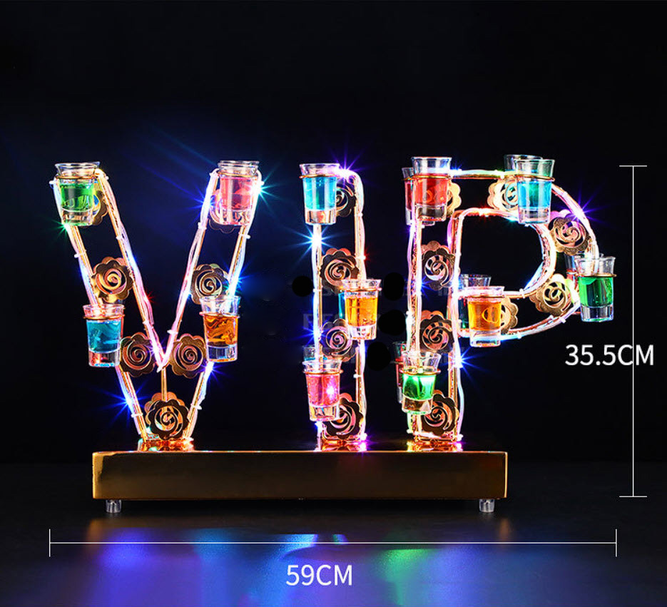 Giá đựng ly rượu tây có đèn led VIP 24 shot cho Bar, Nhà hàng OEM MS1808