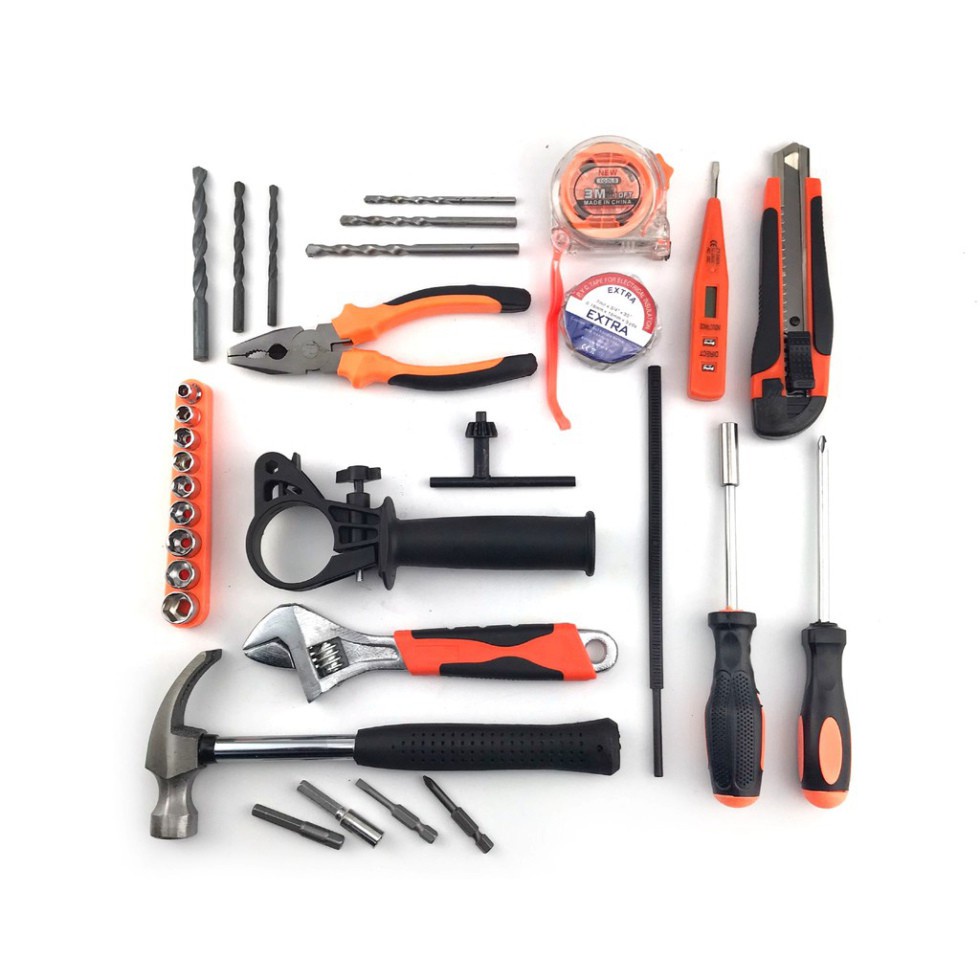 Máy khoan điện Bosch, máy khoan tường sắt gỗ 13 ly RE full đồ nghề gia đình tặng kèm phụ kiện 45 chi tiết