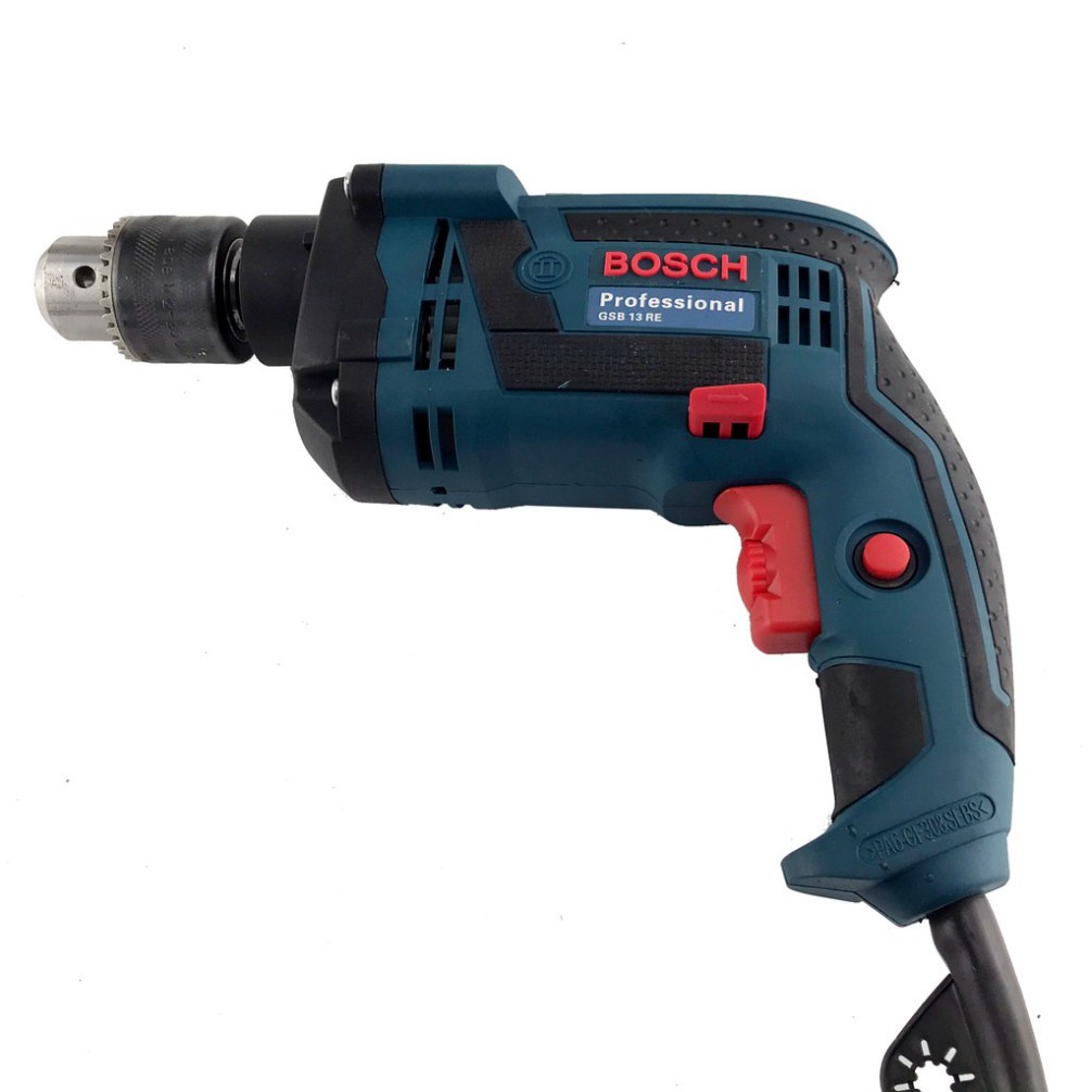 Máy khoan điện Bosch, máy khoan tường sắt gỗ 13 ly RE full đồ nghề gia đình tặng kèm phụ kiện 45 chi tiết