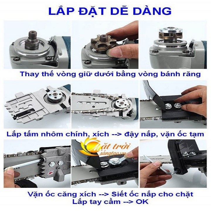Lưỡi cưa xích gắn máy mài CHAINSAW tra dầu tự động