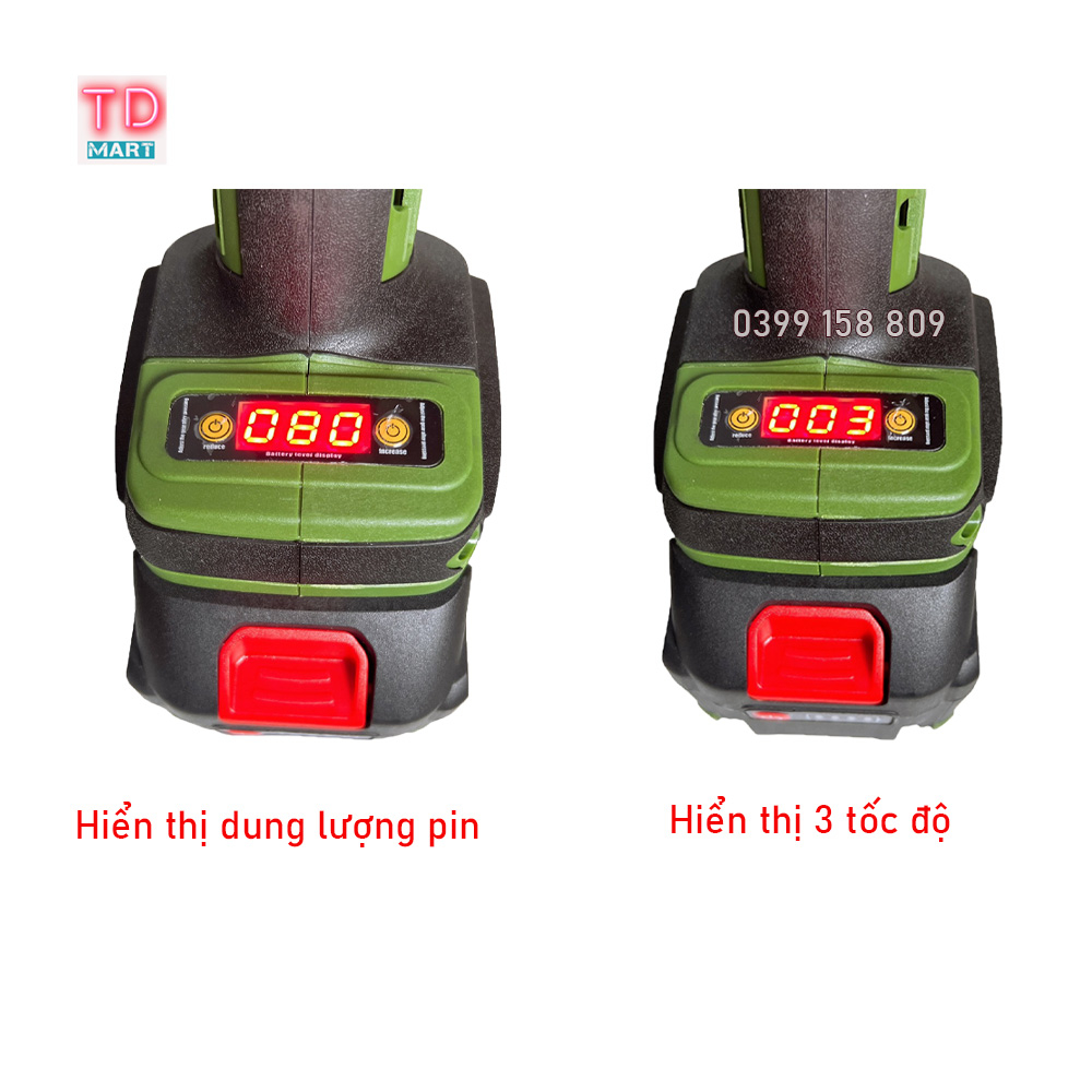 Máy mài pin AKUZA 01BL cao cấp không chổi than có chỉnh lực điện tử, pin 15 cell