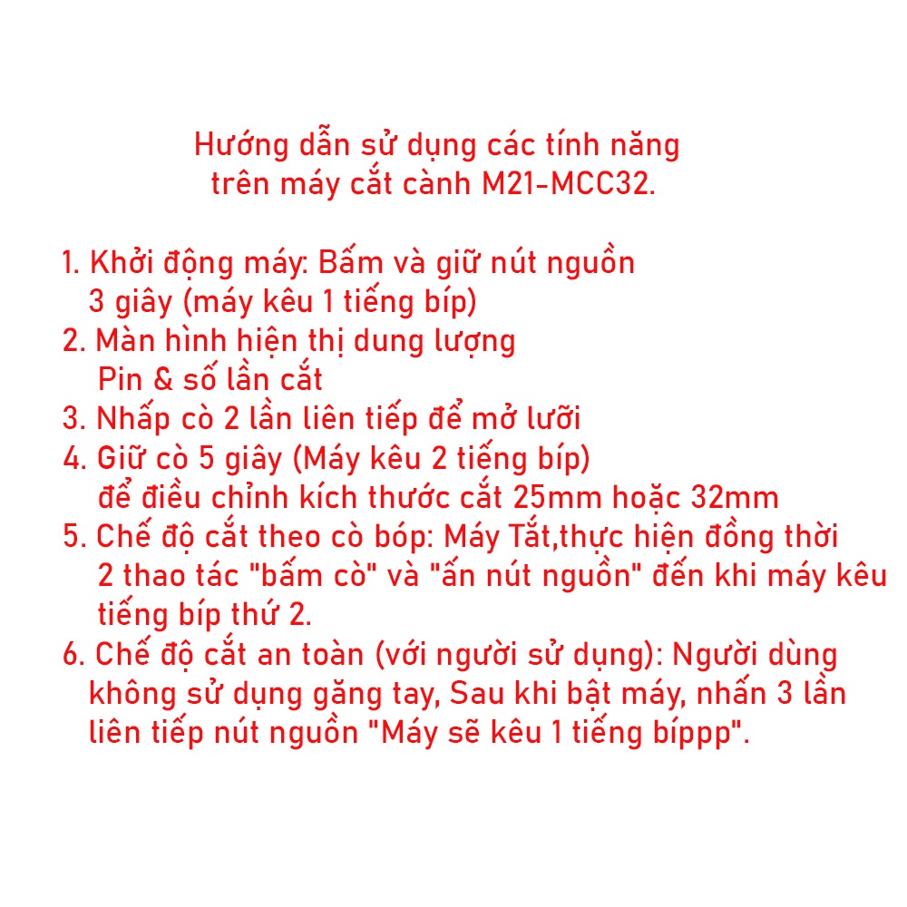 Kéo Cắt Cành Dùng Pin Dekton M21-MCC32 / Có Khóa An Toàn / Motor Brushless / Chân Pin Phổ Thông
