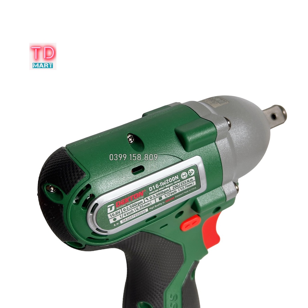 Thân Máy Siết Bulong Dekton D16-IW200 - Motor Brushless - Lực Siết 200N.m