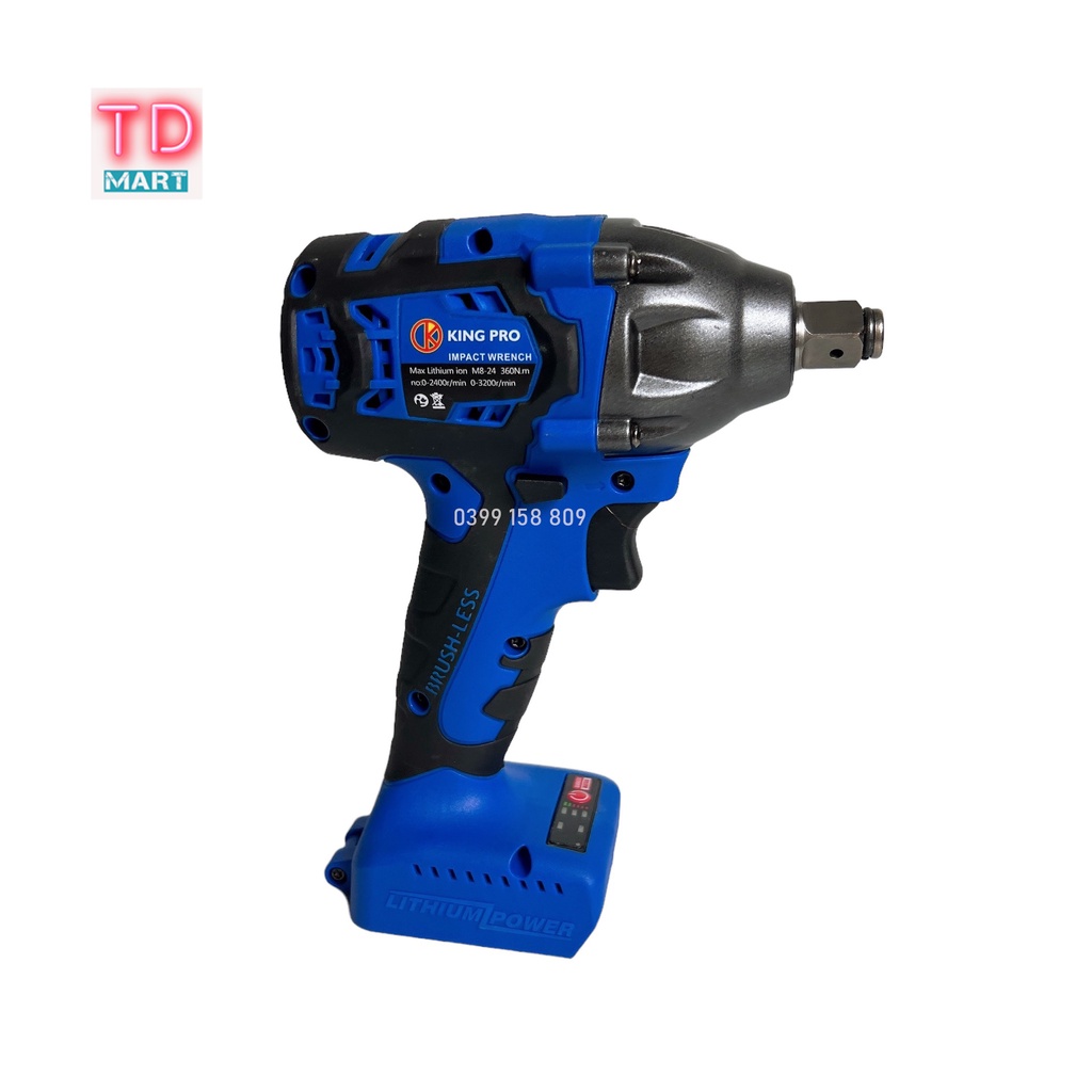 Thân máy bulong Kingpro Lực Siết 360N.m không chổi than