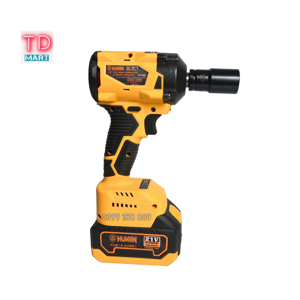 Máy siết bulong pin 21V HUKAN X4 Pro lực siết 330NM dòng compart nhỏ gọn