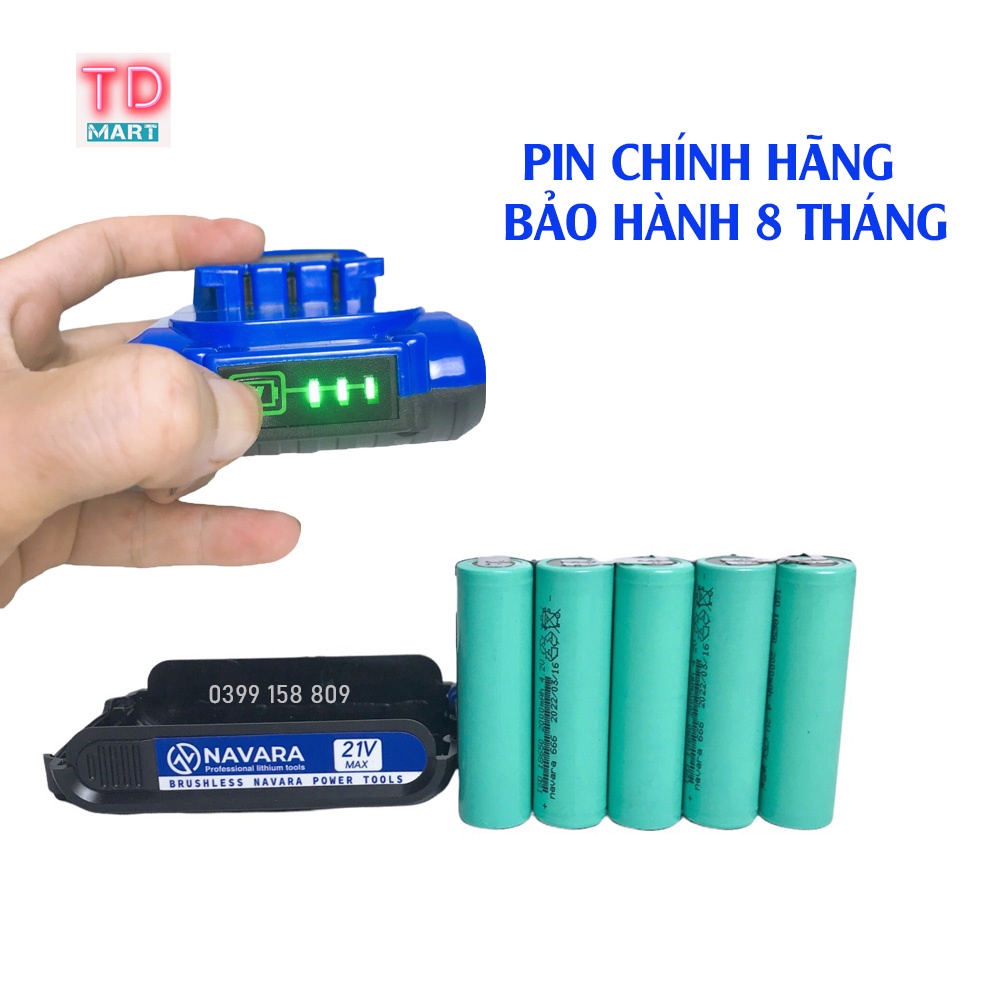 Máy khoan dùng pin 21v 3 Chức Năng Navara 7004 Động cơ Không Chổi Than Đầu 10 ly