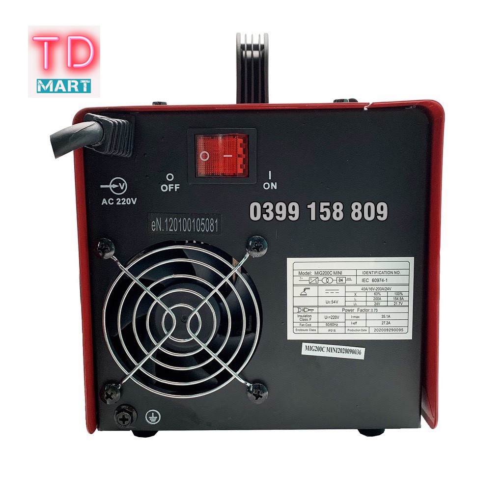 MÁY HÀN MIG MINI SASUKE 200C - Tặng cuộn dây hàn mig loại 1 kg