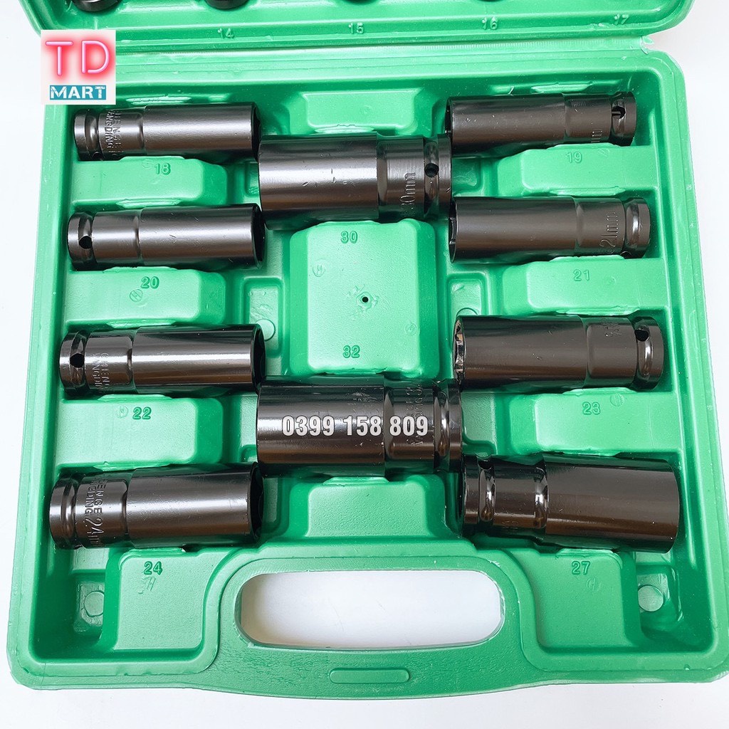 Bộ đầu khẩu 1/2 loại dài Cao Cấp 20 Chi Tiết