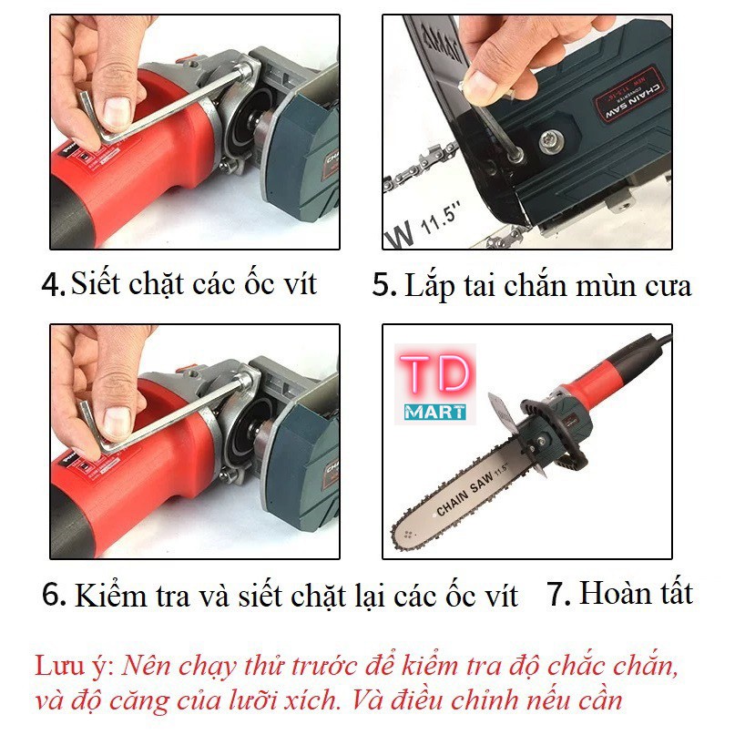 [Lắp Sẵn] Bộ Lam Xích Gắn Máy Cắt Cầm Tay Loại 1 Tăng Xích Tự Động