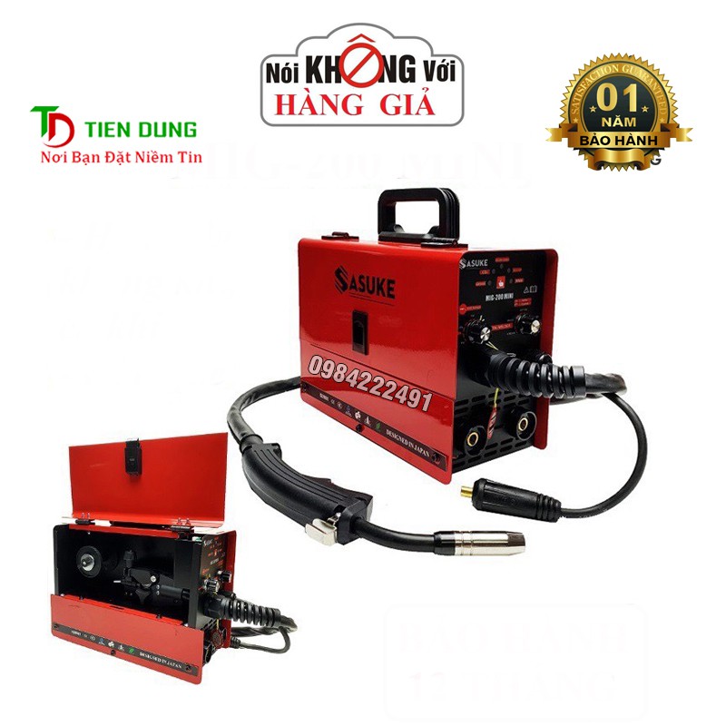 Máy Hàn Mig Sasuke 200 MINI 3 Chức Năng Tặng Kèm Cuộn Dây 1Kg - Thương Hiệu Nhật Bản