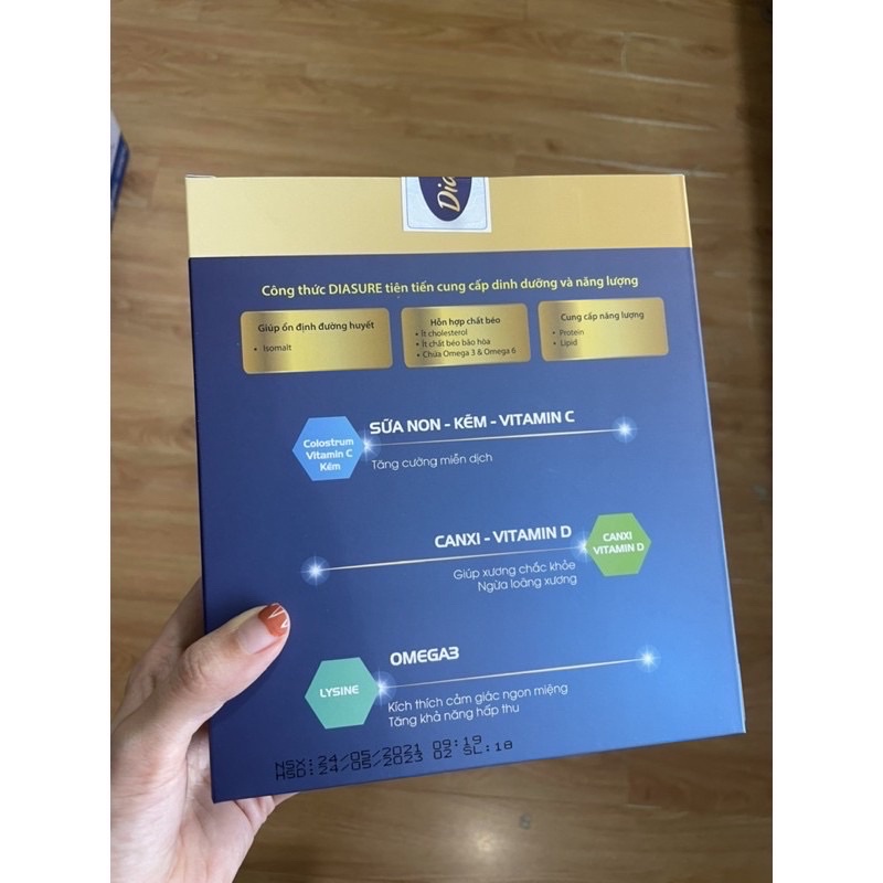 [Hộp giấy 850g] Sữa non Diasure dành cho người tiểu đường hộp giấy 34 gói nhỏ tiện lợi + quà ly