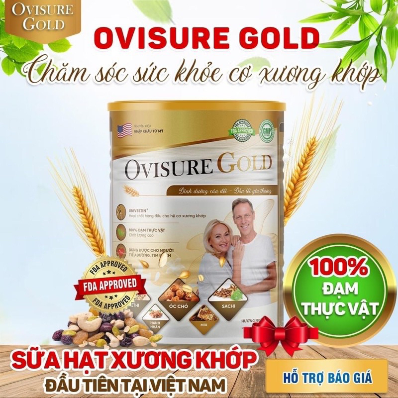 Conbo 2 hộp sữa hạt xương khớp Ovisure Gold chính hãng date mới